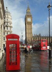this image is a shoot of a phone box and Big Ben, so british 