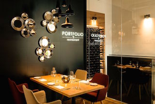 On this picture, we can see a table in the Portfolio Restaurant
