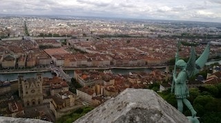 this picture is a shoot at the top of Lyon's Basilica. 